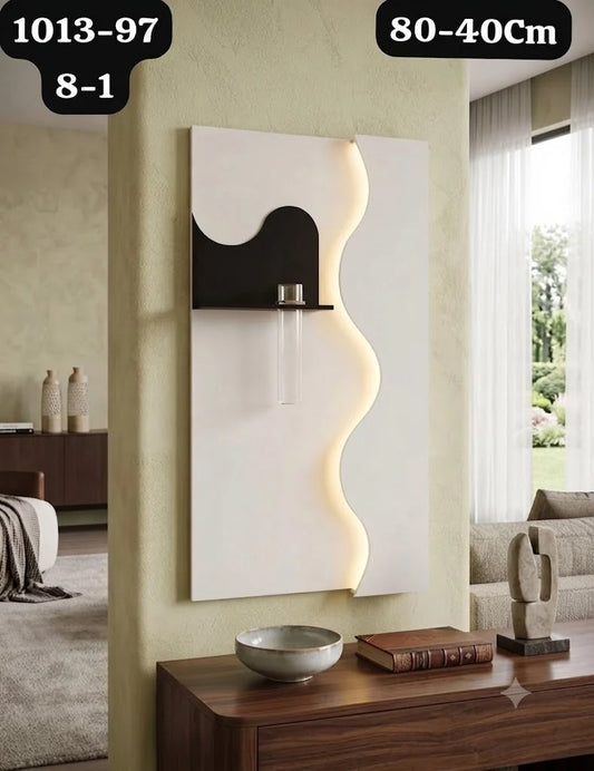 Applique Murale Lumineuse Design Ondulé avec Soliflore